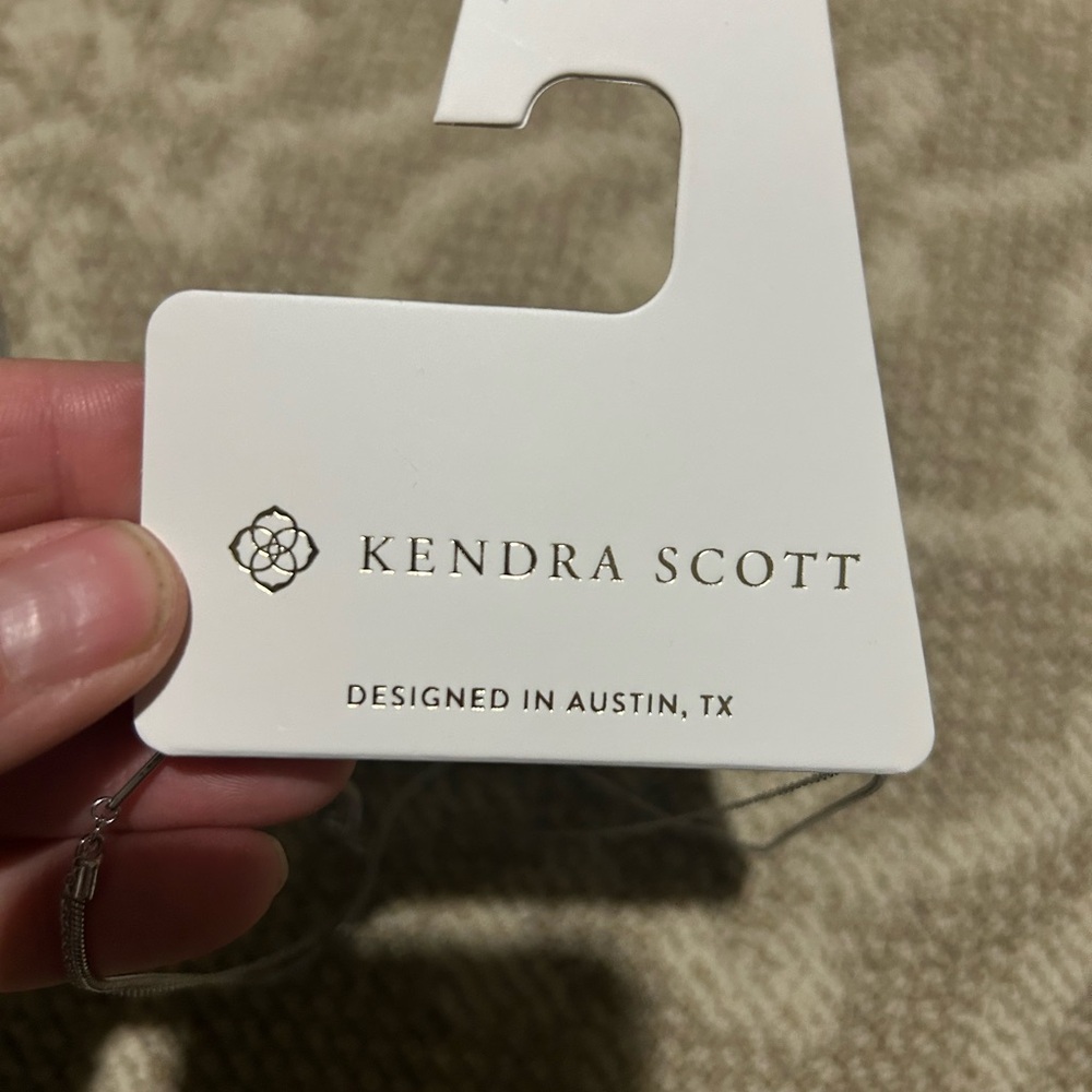 Kendra Scott Silver  multi stran Necklace with Amazonite Pendant NWT - Picture 5 of 6